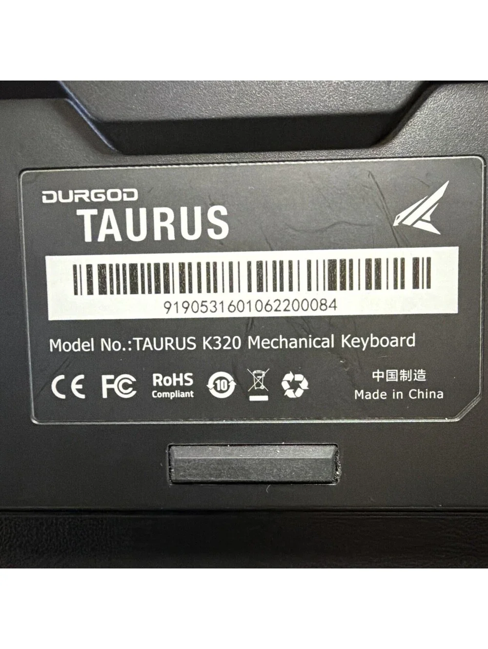 Durgod Taurus K320 TKL Mechanical Keyboard In Space Grey With Blue Cherry MX Red